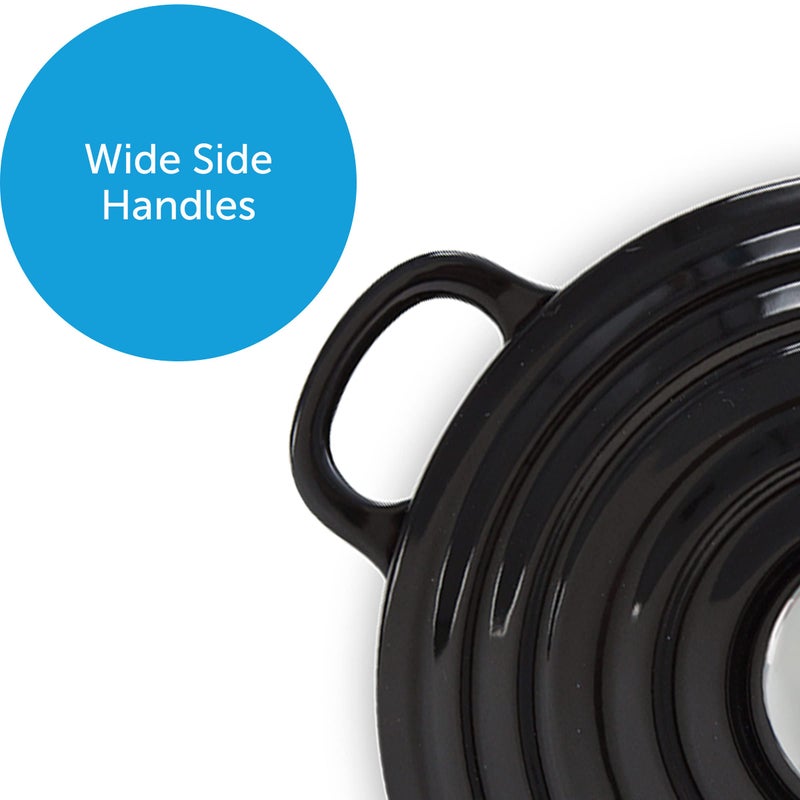 BK Cookware Bourgogne Enameled Cast Iron 2.6QT Dutch Oven, Jet Black - Image 4